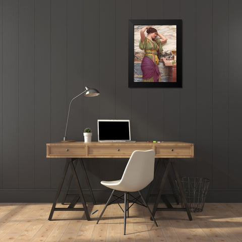 A Fair Reflection Black Modern Wood Framed Art Print by Godward, John William