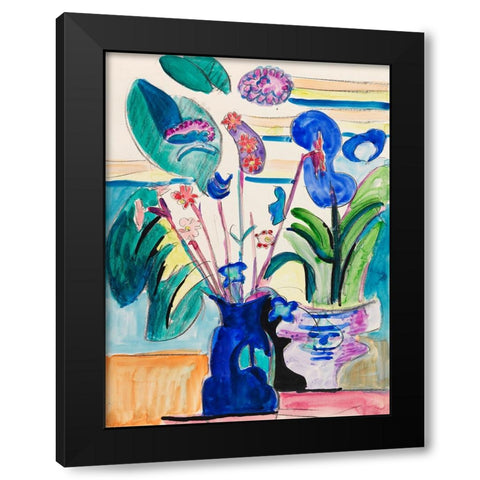 Still Life Black Modern Wood Framed Art Print with Double Matting by Kirchner, Ernst Ludwig