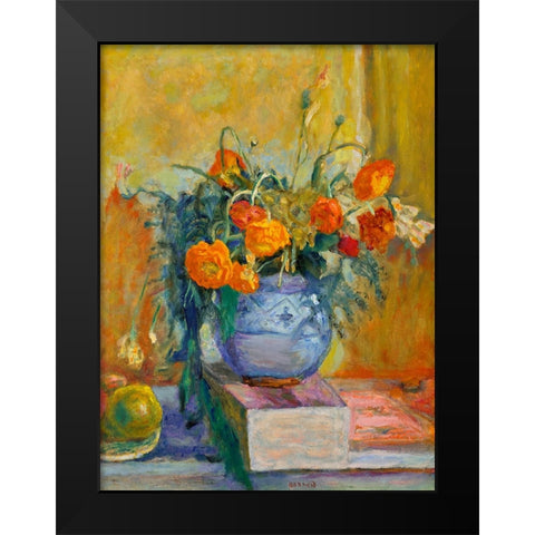 Renoncules au vase bleu Black Modern Wood Framed Art Print by Bonnard, Pierre