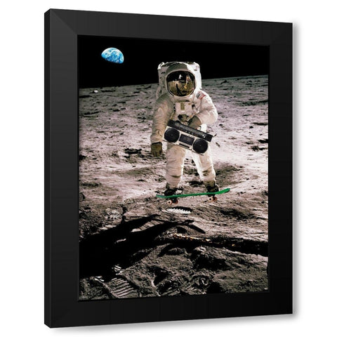 Moonskating - NASA Black Modern Wood Framed Art Print by Astrolabs