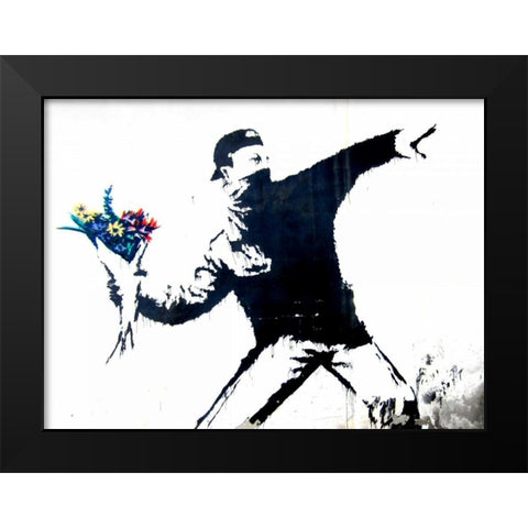 Bethlehem, Palestine (graffiti attributed to Banksy) Black Modern Wood Framed Art Print by Anonymous (attributed to Banksy)