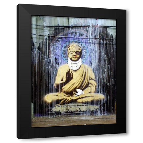 Leake Street, London (graffiti attributed to Banksy) Black Modern Wood Framed Art Print by Anonymous (attributed to Banksy)