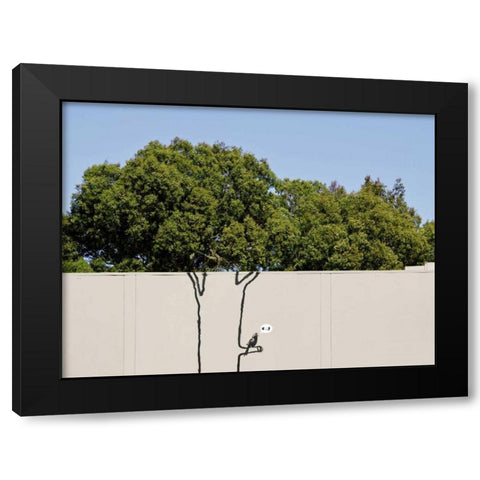 Near 14th Street, San Francisco (graffiti attributed to Banksy) Black Modern Wood Framed Art Print by Anonymous (attributed to Banksy)