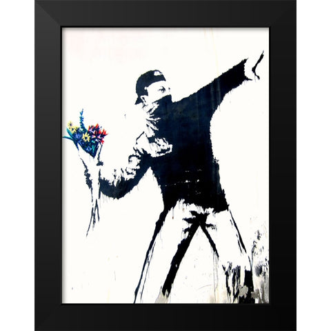 Bethlehem, Palestine (detail) Black Modern Wood Framed Art Print by Anonymous (attributed to Banksy)