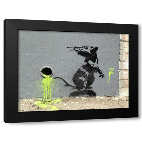 Orange Drive, Los Angeles Black Modern Wood Framed Art Print by Anonymous (attributed to Banksy)