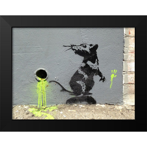 Orange Drive, Los Angeles Black Modern Wood Framed Art Print by Anonymous (attributed to Banksy)