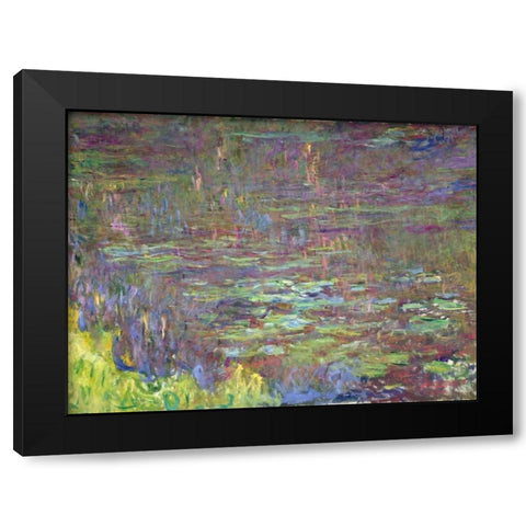 Detail of Waterlilies at Sunset Black Modern Wood Framed Art Print with Double Matting by Monet, Claude