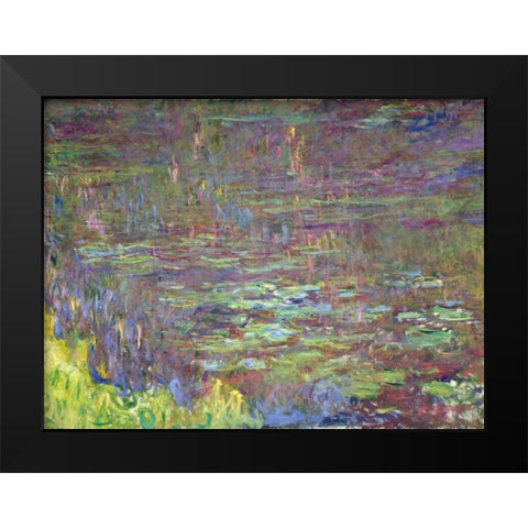 Detail of Waterlilies at Sunset Black Modern Wood Framed Art Print by Monet, Claude