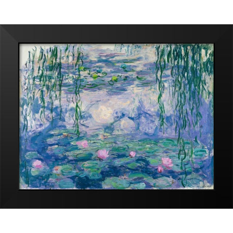 Waterlilies Black Modern Wood Framed Art Print by Monet, Claude