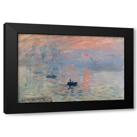 Impression au soleil levant Black Modern Wood Framed Art Print by Monet, Claude