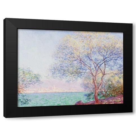 Morning Antibes Black Modern Wood Framed Art Print with Double Matting by Monet, Claude