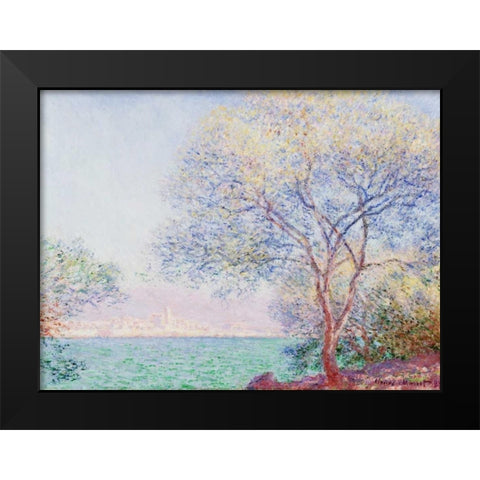 Morning Antibes Black Modern Wood Framed Art Print by Monet, Claude