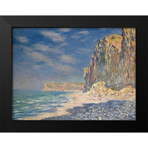 Falaise near Fecamp Black Modern Wood Framed Art Print by Monet, Claude
