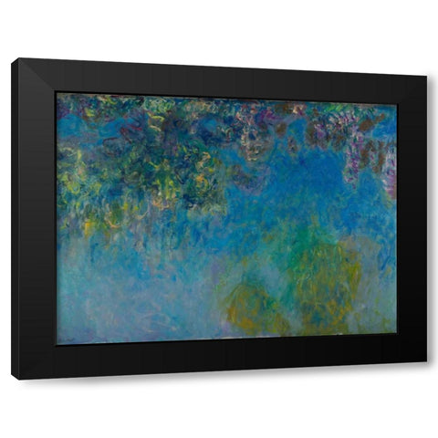 Wisteria Black Modern Wood Framed Art Print by Monet, Claude