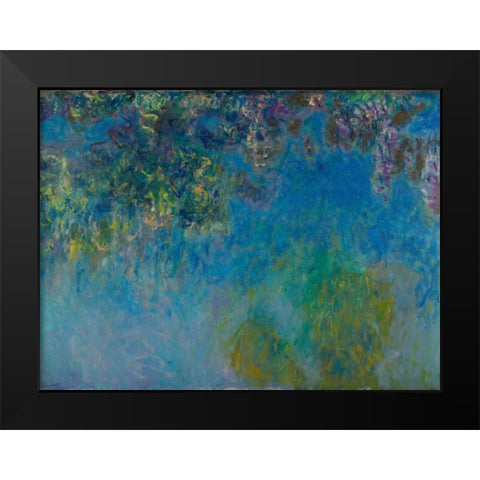 Wisteria Black Modern Wood Framed Art Print by Monet, Claude