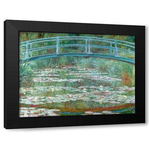 Water Lily Pool Black Modern Wood Framed Art Print by Monet, Claude