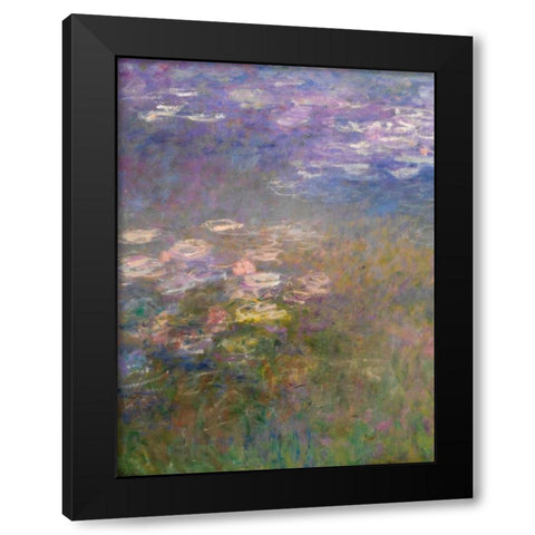 Water Lilies I Black Modern Wood Framed Art Print with Double Matting by Monet, Claude