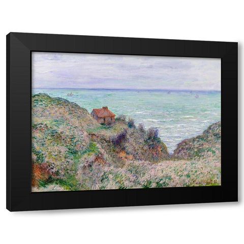Cabin of the Customs Watch Black Modern Wood Framed Art Print by Monet, Claude