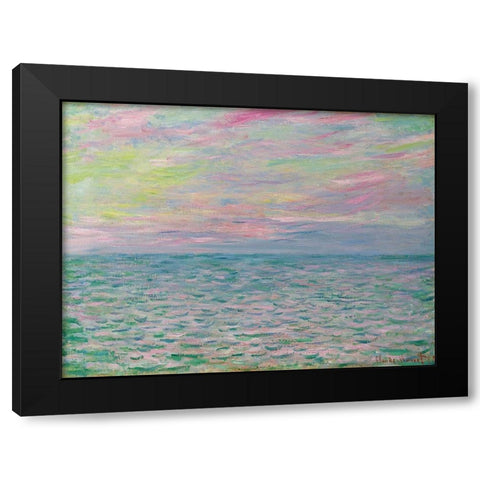 Coucher De Soleil a Pourville-Pleine Mer Black Modern Wood Framed Art Print with Double Matting by Monet, Claude
