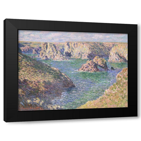 Port Domois - Belle Isle Black Modern Wood Framed Art Print with Double Matting by Monet, Claude