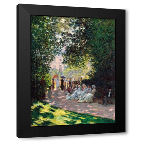 The Parc Monceau Black Modern Wood Framed Art Print with Double Matting by Monet, Claude