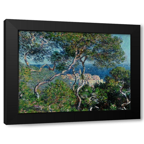 View of Bordighera,Italy Black Modern Wood Framed Art Print with Double Matting by Monet, Claude