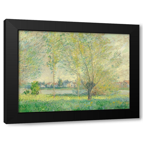 The Willows Black Modern Wood Framed Art Print by Monet, Claude