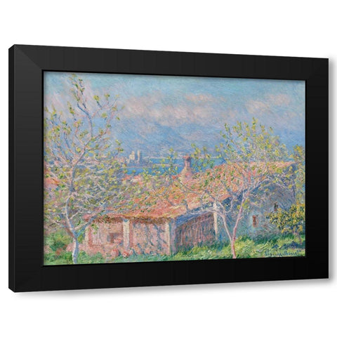 Gardeners House at Antibes Black Modern Wood Framed Art Print with Double Matting by Monet, Claude