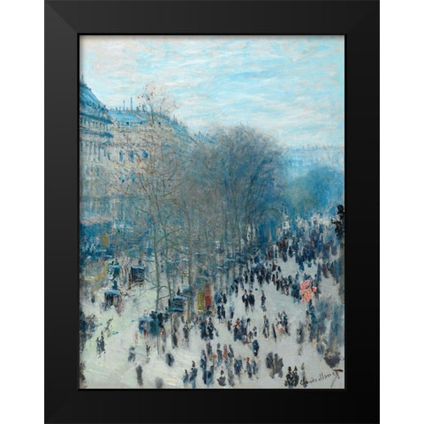 Boulevard des Capucines Black Modern Wood Framed Art Print by Monet, Claude