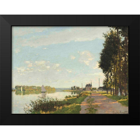 Argenteuil Black Modern Wood Framed Art Print by Monet, Claude