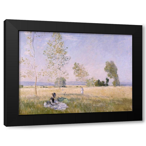 Lete Black Modern Wood Framed Art Print by Monet, Claude
