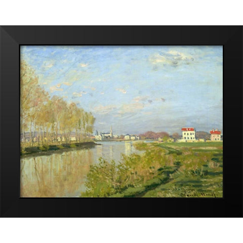 The Seine at Argenteuil Black Modern Wood Framed Art Print by Monet, Claude