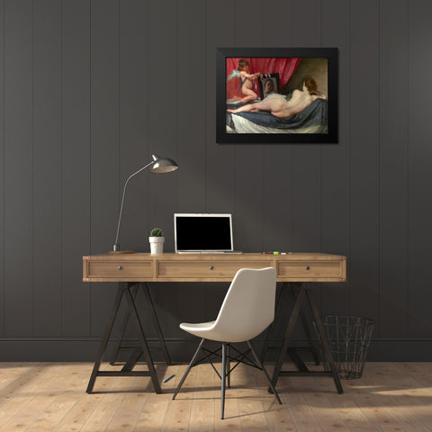 The toilet of Venus Black Modern Wood Framed Art Print by Velazquez, Diego