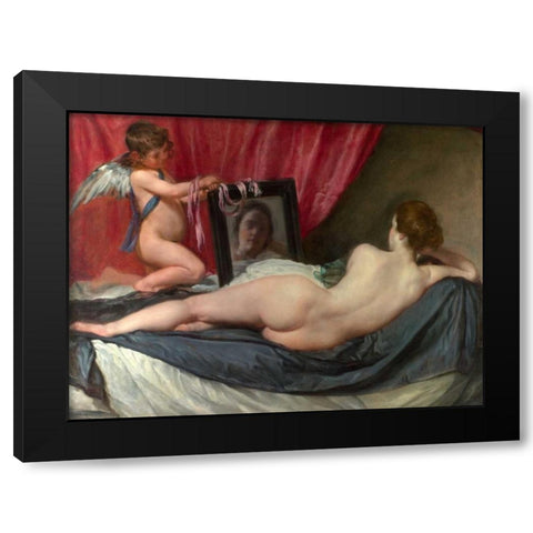 The toilet of Venus Black Modern Wood Framed Art Print by Velazquez, Diego