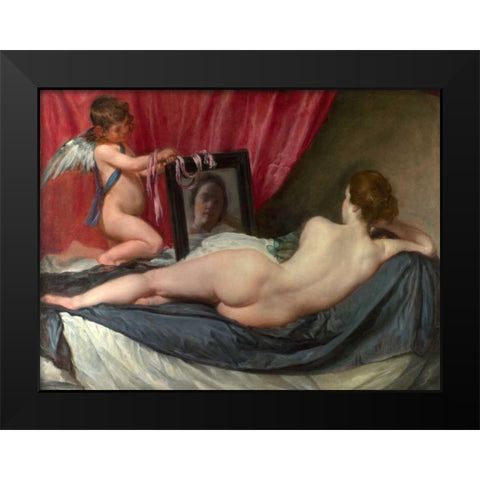 The toilet of Venus Black Modern Wood Framed Art Print by Velazquez, Diego