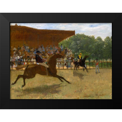 The False Start Black Modern Wood Framed Art Print by Degas, Edgar