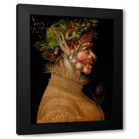 Summer Black Modern Wood Framed Art Print with Double Matting by Arcimboldo, Giuseppe