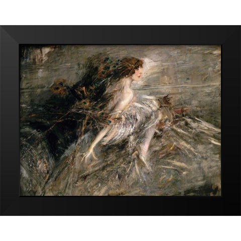 The Marchesa Luisa Casati Black Modern Wood Framed Art Print by Boldini, Giovanni