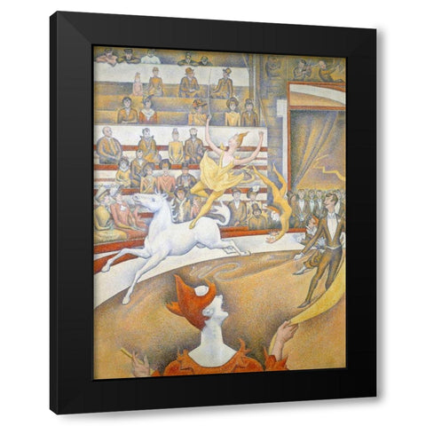 The Circus Black Modern Wood Framed Art Print by Seurat, Georges