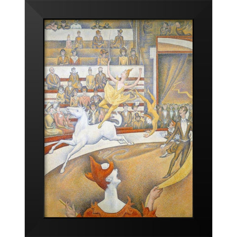 The Circus Black Modern Wood Framed Art Print by Seurat, Georges