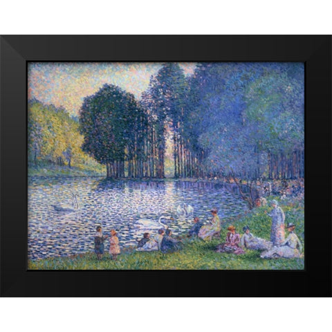The Lake of the Bois de Boulogne Black Modern Wood Framed Art Print by Cross, Henri Edmond