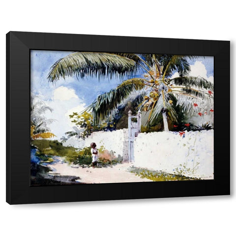 A Garden in Nassau Black Modern Wood Framed Art Print with Double Matting by Homer, Winslow
