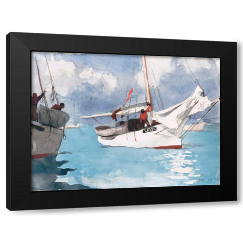 Fishing Boats, Key West Black Modern Wood Framed Art Print by Homer, Winslow