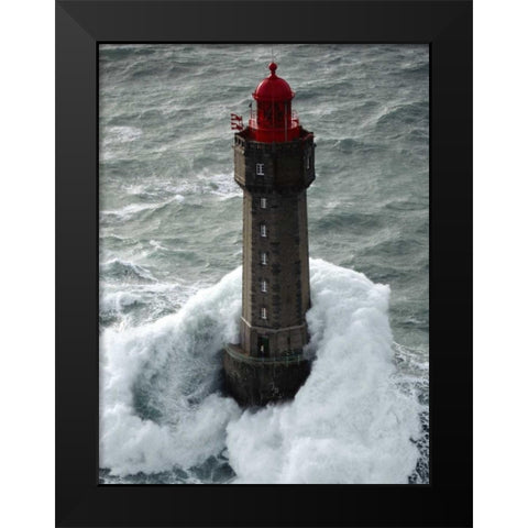 La Jument Black Modern Wood Framed Art Print by Guichard, Jean