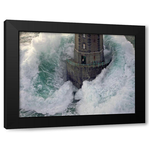 La Jument Black Modern Wood Framed Art Print by Guichard, Jean