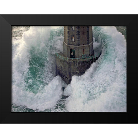 La Jument Black Modern Wood Framed Art Print by Guichard, Jean