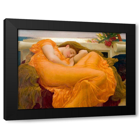 Flaming June Black Modern Wood Framed Art Print by Leighton, Frederic