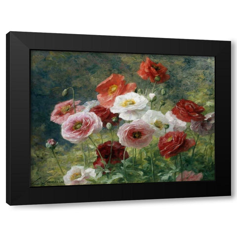 Poppies Black Modern Wood Framed Art Print with Double Matting by Lemaire, Louis Marie