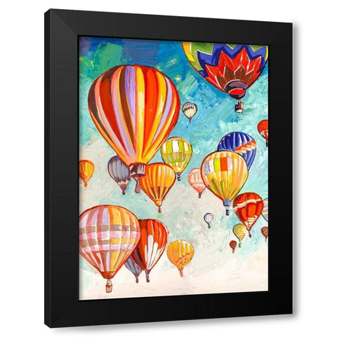 Danza di mongolfiere (detail) Black Modern Wood Framed Art Print by Florio, Luigi