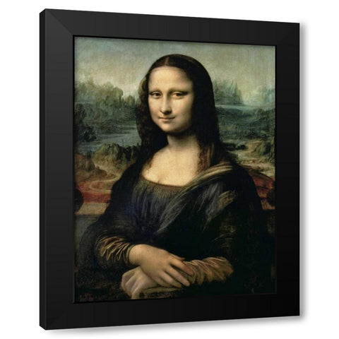 Monna Lisa Black Modern Wood Framed Art Print by da Vinci, Leonardo